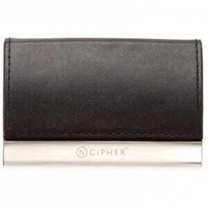 BUISNESS CARD HOLDER- LEATHER- BLACK - BRAND NEW